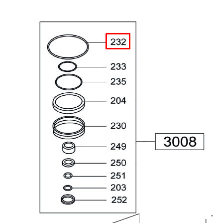 Кольцо уплотнительное (231) для 46TRKE42 NORDBERG 01-00011164